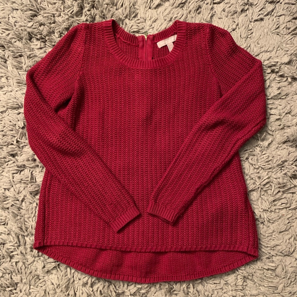 Burgundy knit sweater